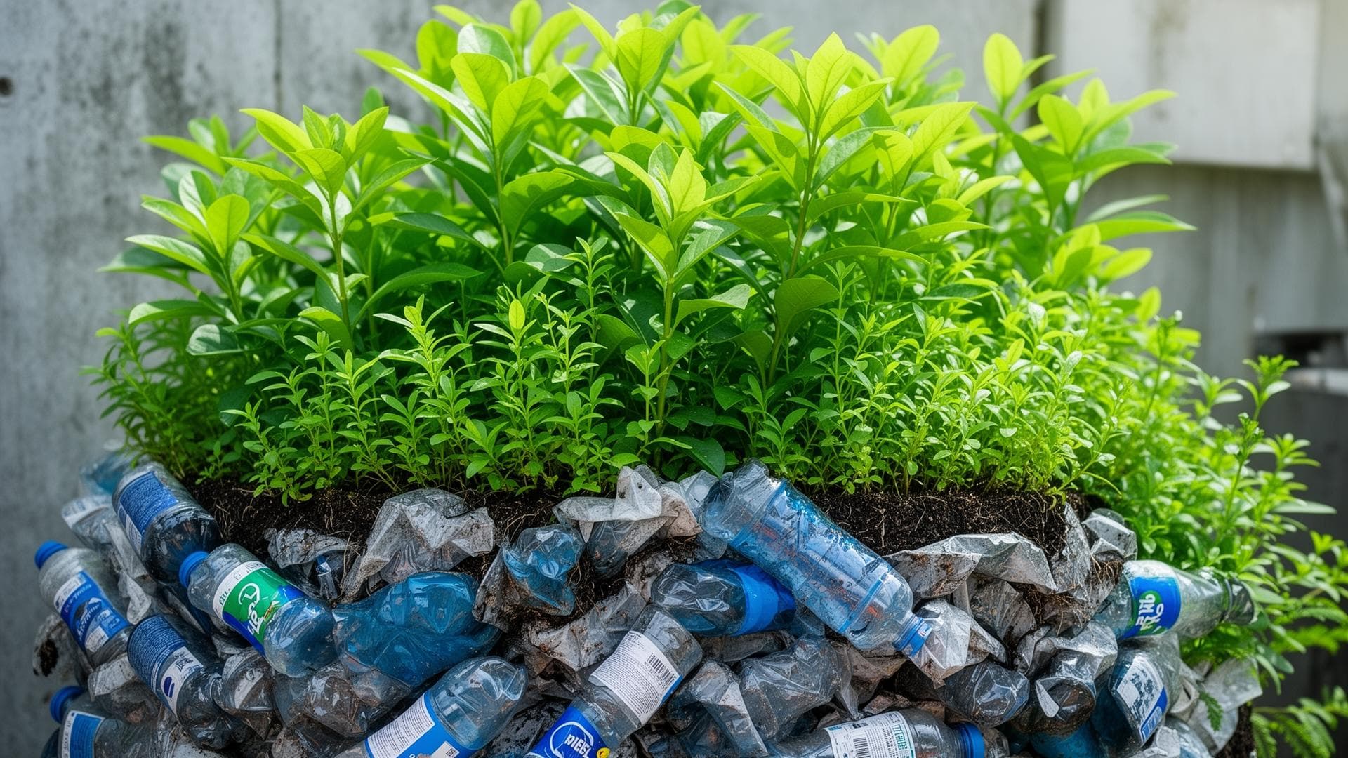 Lush green vegetation representing sustainability